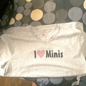 Light gray rhinestone tee